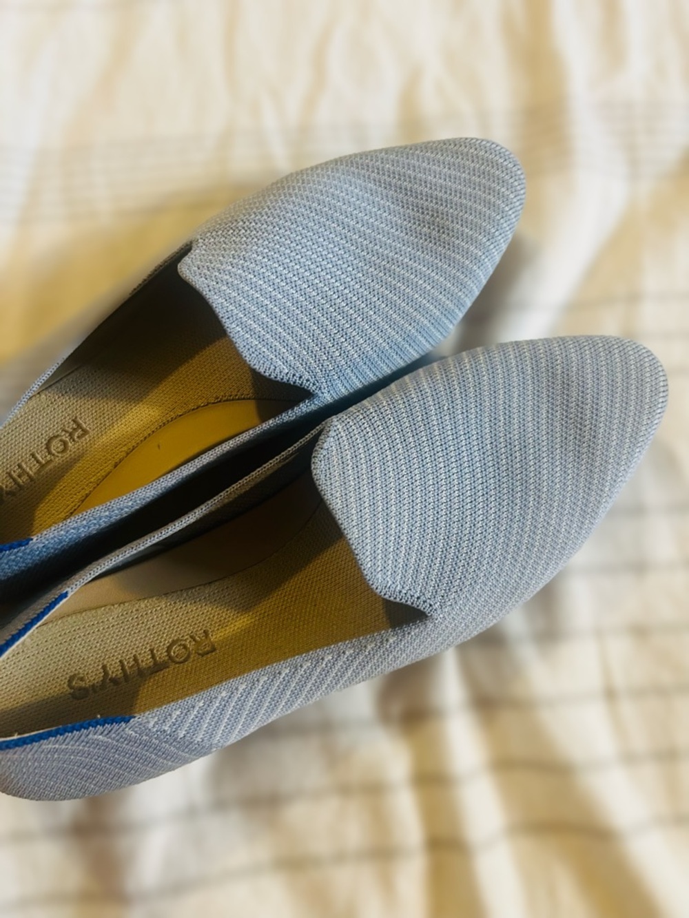 Rothy's Women's Pale Blue Knit Slip-On Loafers